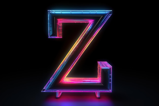 a neon sign that says z and z is lit up