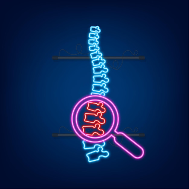 Vector neon spine human graphic icon. human anatomy. vector stock illustration.