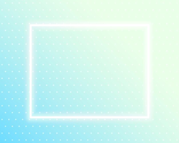 Vector neon square frame on a pastel background