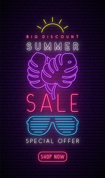 Neon Summer Sale signboard