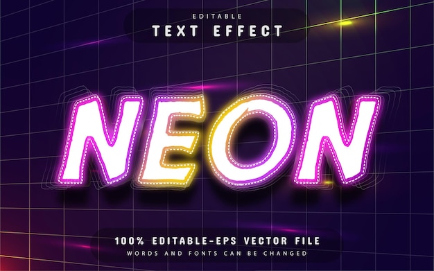 Neon text effect editable