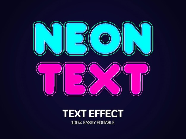 Neon Text effect. Font Style