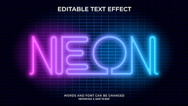 Vector neon text effects