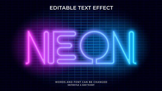 Vector neon vector text effects