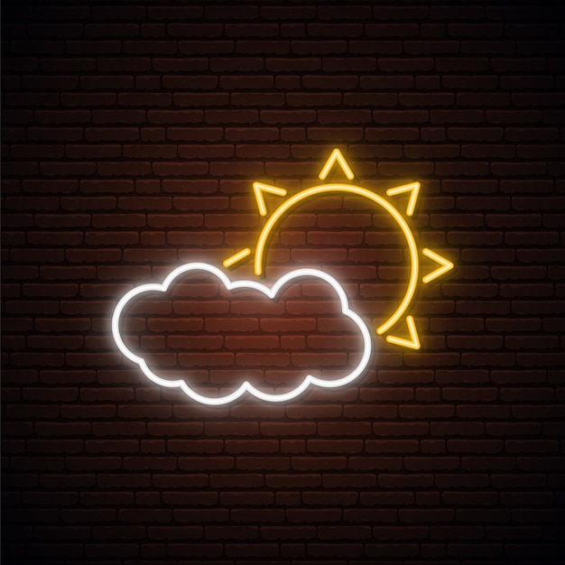 Neon weather sign.