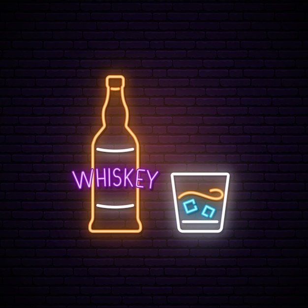 Neon Whiskey sign.