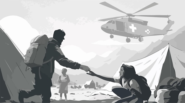 Vector nepal earthquake 2015 relief support illustration