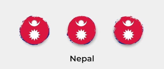 Nepal flag grunge bubbles icon vector illustration