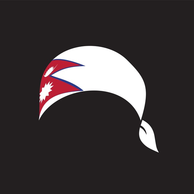 Vector nepal flag headband vector