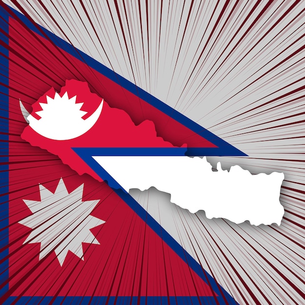 Nepal National Day Map Design