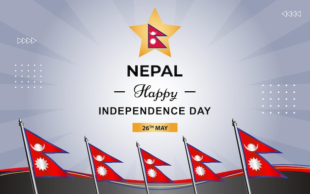 Nepal with Poster banner for Independence Day