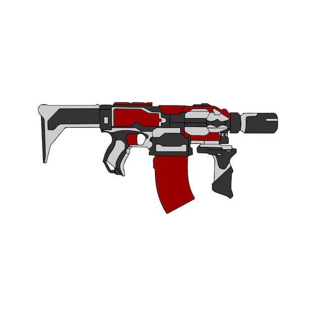 Nerf blaster gun print color vector