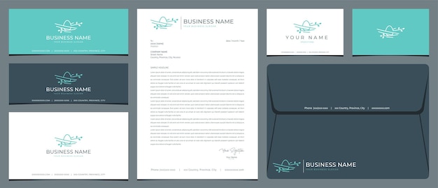 Nest egg logo with stationery business card and social media banner designs