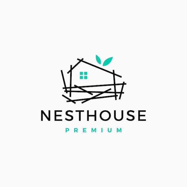 Nest house home logo vector icon illustration