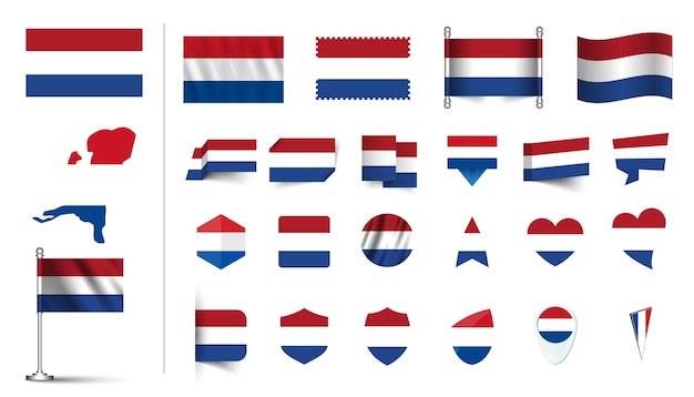 Vector netherlands flag collection