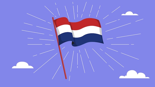 Vector netherlands flag hand drawn vector illustration