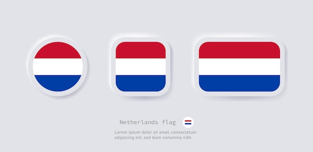 Netherlands flag icon country national flags for europe countries neumorphism language buttons