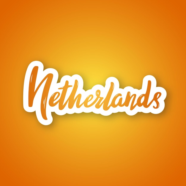 Netherlands hand drawn lettering phrase Sticker