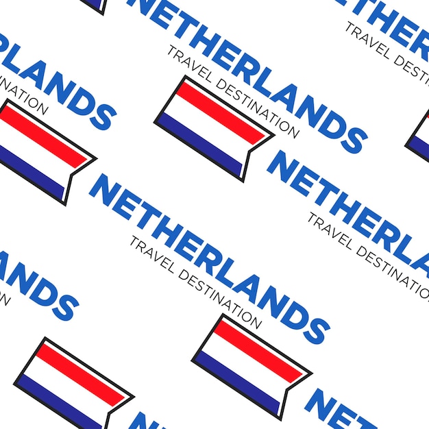 Vector netherlands or holland travel destination seamless pattern