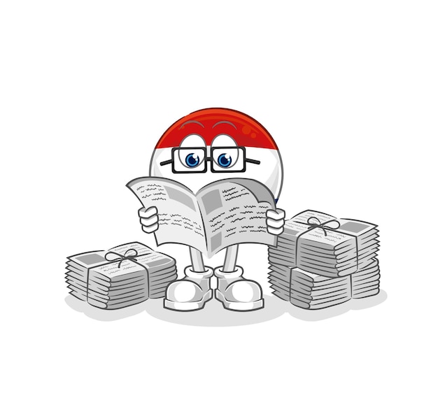 Netherlands read newspaper cartoon character vector