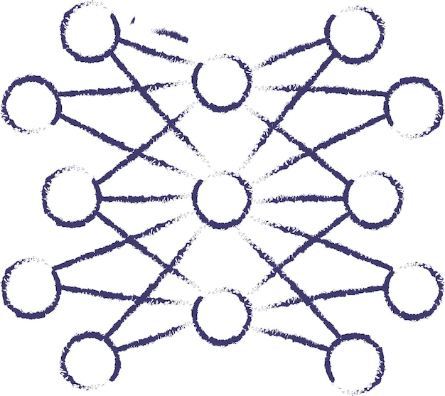 Network connection hand drawn vector illustration