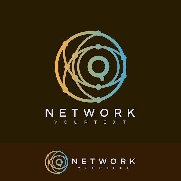 Vector network initial letter q logo design