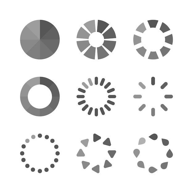 Vector network loading set icons on white background