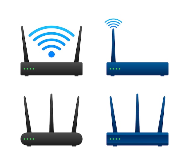 Network Router 3D WiFi Router Internet service wireless router Vector stock illustration