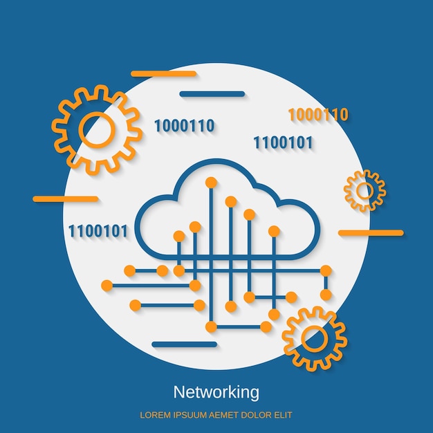 Networking flat design style vector concept illustration