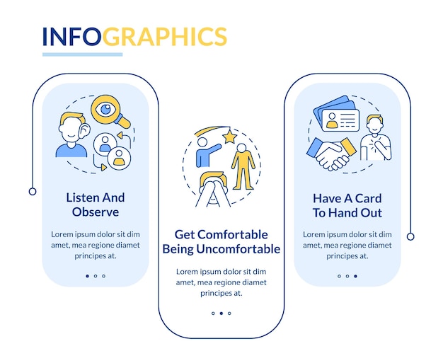 Networking for introverts rectangle infographic template