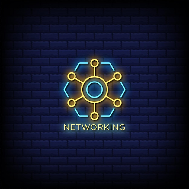 Networking neon signs style text