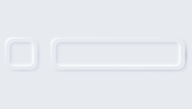 Neumorphic buttons Simple trendy design elements UI components isolated on light background Control element for website mobile app menu and navigation with rounded edges