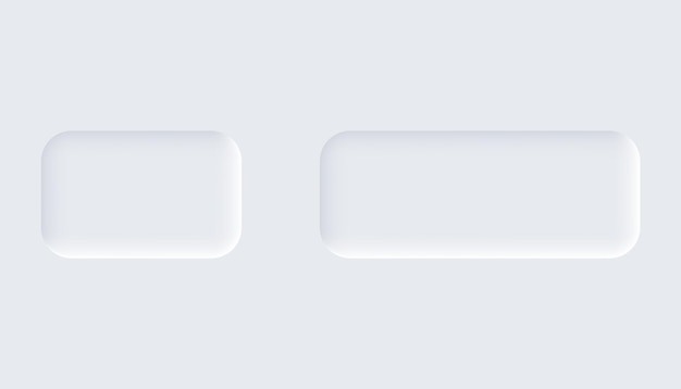 Neumorphic buttons Simple trendy design elements UI components isolated on light background Control element for website mobile app menu and navigation with rounded edges