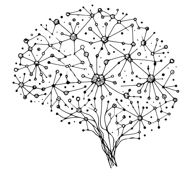 Vector neural connections one line sketch