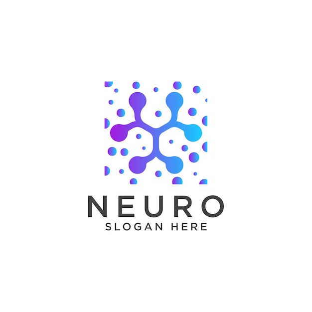 Neuro technology logo icon design template Elegant luxury premium vector