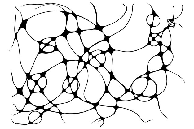 Vector neurographic lines sketch vector illustration abstract chaotic wavy curves pattern hand drawn monochrome neuroart