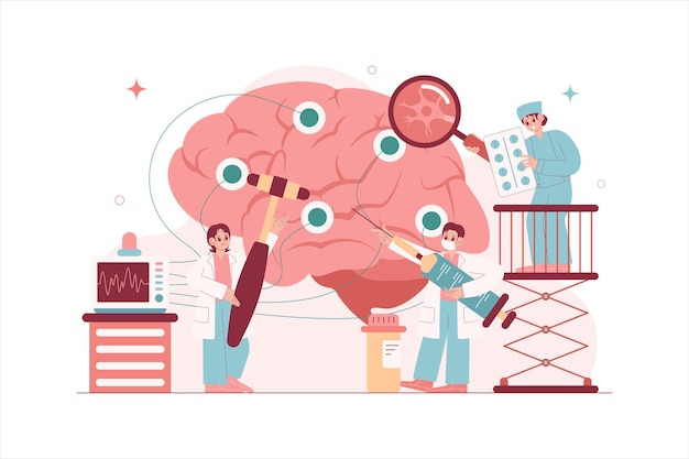 Vector neurologist doctor and patient illustration