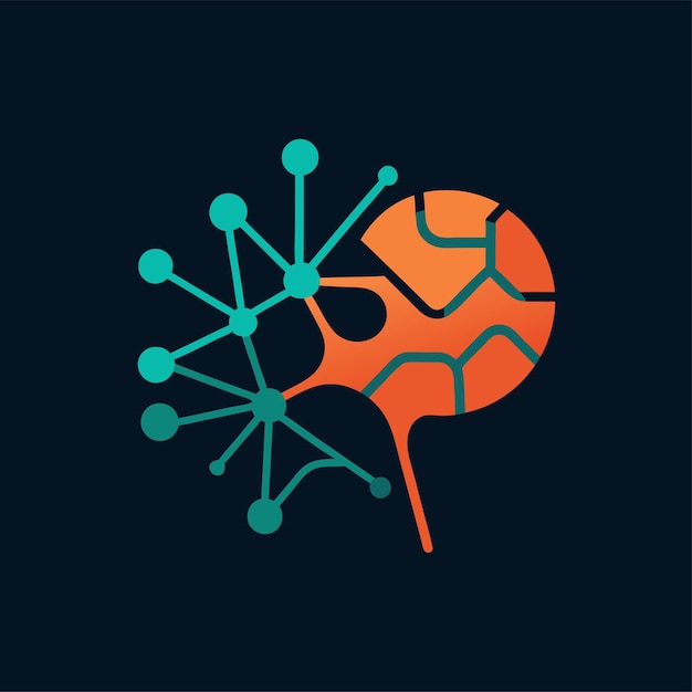 Vector neuron connection logo design concept