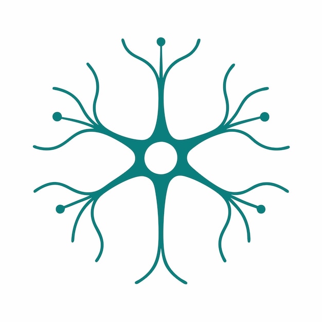 Vector neuron line art logo design concept