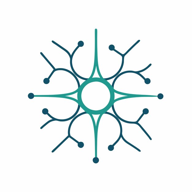 Vector neuron line art logo design concept