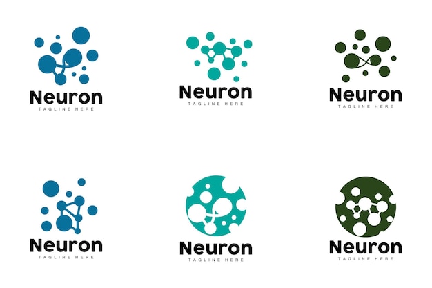 Neuron Logo Cel Dna Network Vector And Particle Technology Simple Illustration Template Design