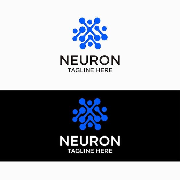 Neuron logo design icon template