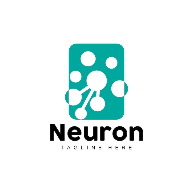 Neuron Logo Design Vector nerve cell illustration Molecular DNA health brand