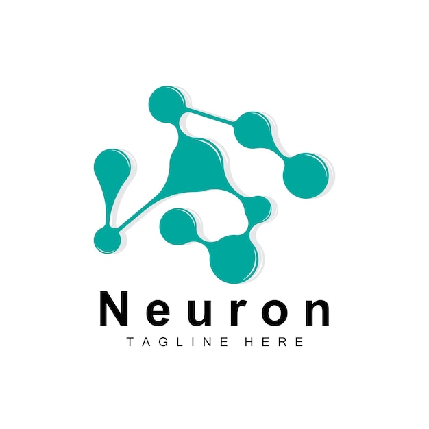 Neuron Logo Design Vector nerve cell illustration Molecular DNA health brand