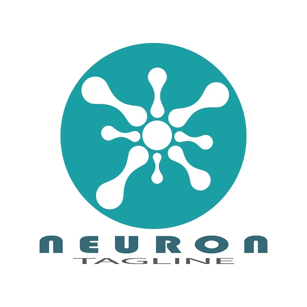 Neuron logo or nerve cell logo design illustration template icon with vector concept