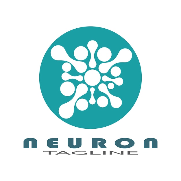 Neuron logo or nerve cell logo design illustration template icon with vector concept