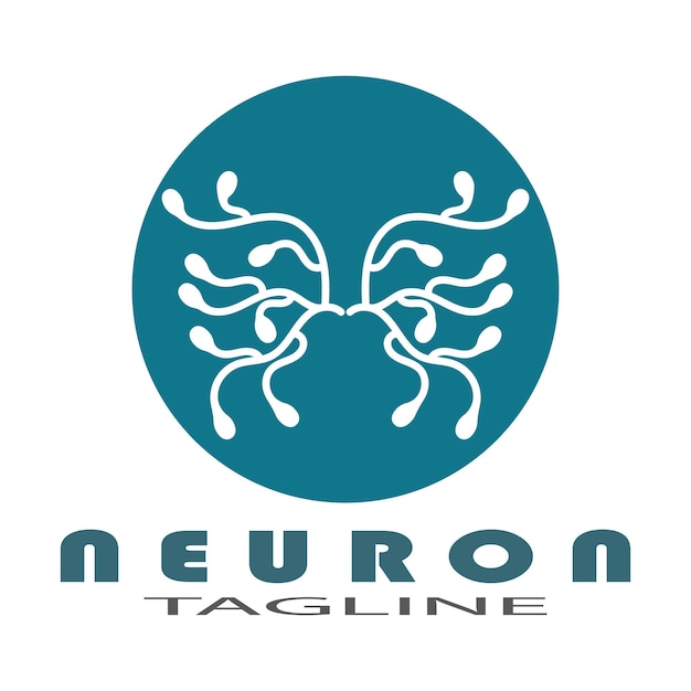 Neuron logo or nerve cell logo design illustration template icon with vector concept