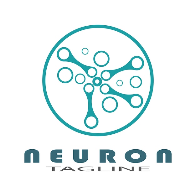 Neuron logo or nerve cell logo design illustration template icon with vector concept