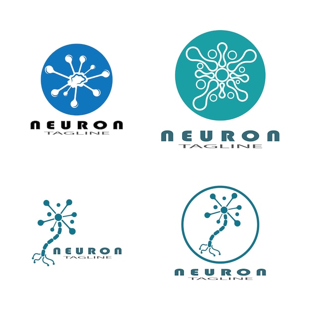 Vector neuron logo or nerve cell logo design illustration template icon with vector concept