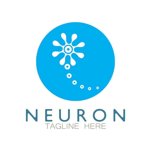 Neuron logo or nerve cell logo designmolecule logo illustration template icon with vector concept